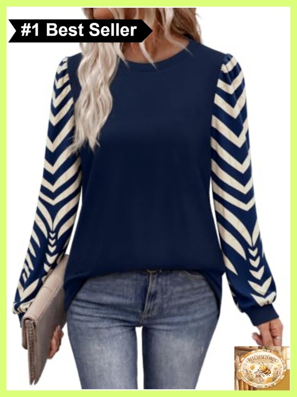 Womens Long Sleeve Tunic Top Puff Sleeve Crew Neck Casual Fall Layering Blouse
